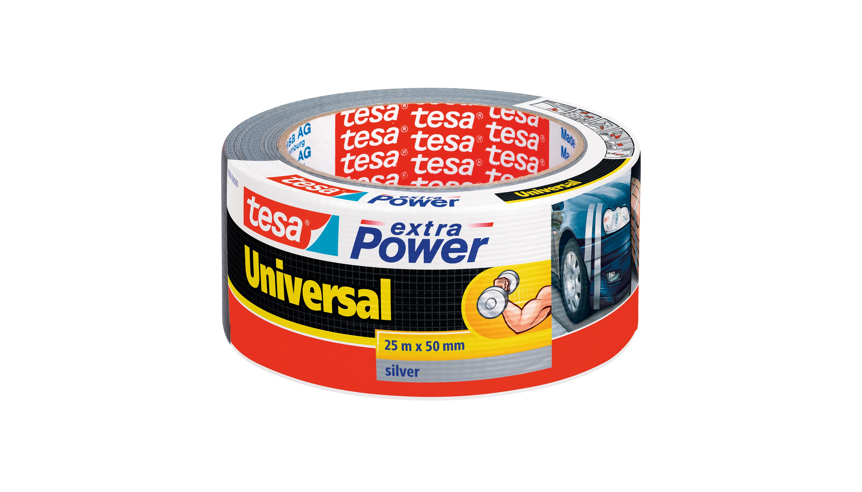 TESA Gewebeband extra Power® Universal  50 mm x 25 m (B x L) silber