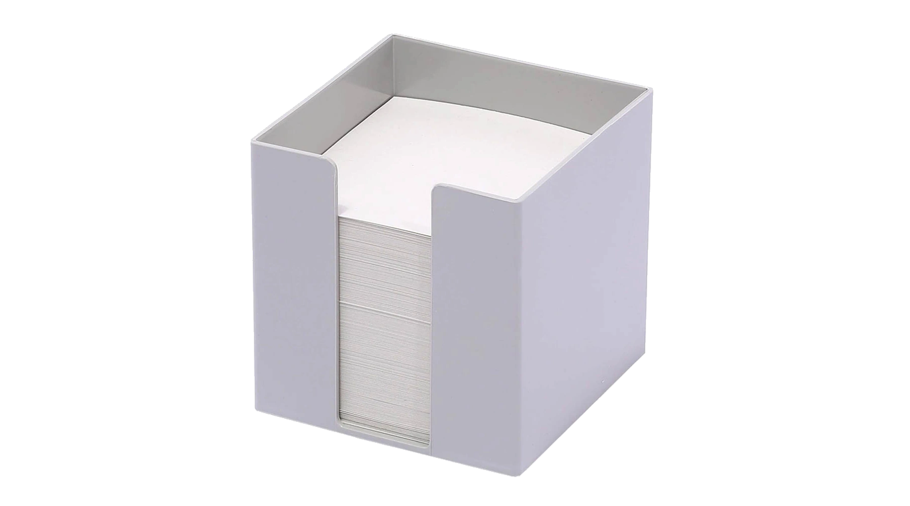 Zettelbox 9,5 x 9,5 x 9,5 cm (B x H x T) Polystyrol inkl. 700 Notizzettel hellgrau