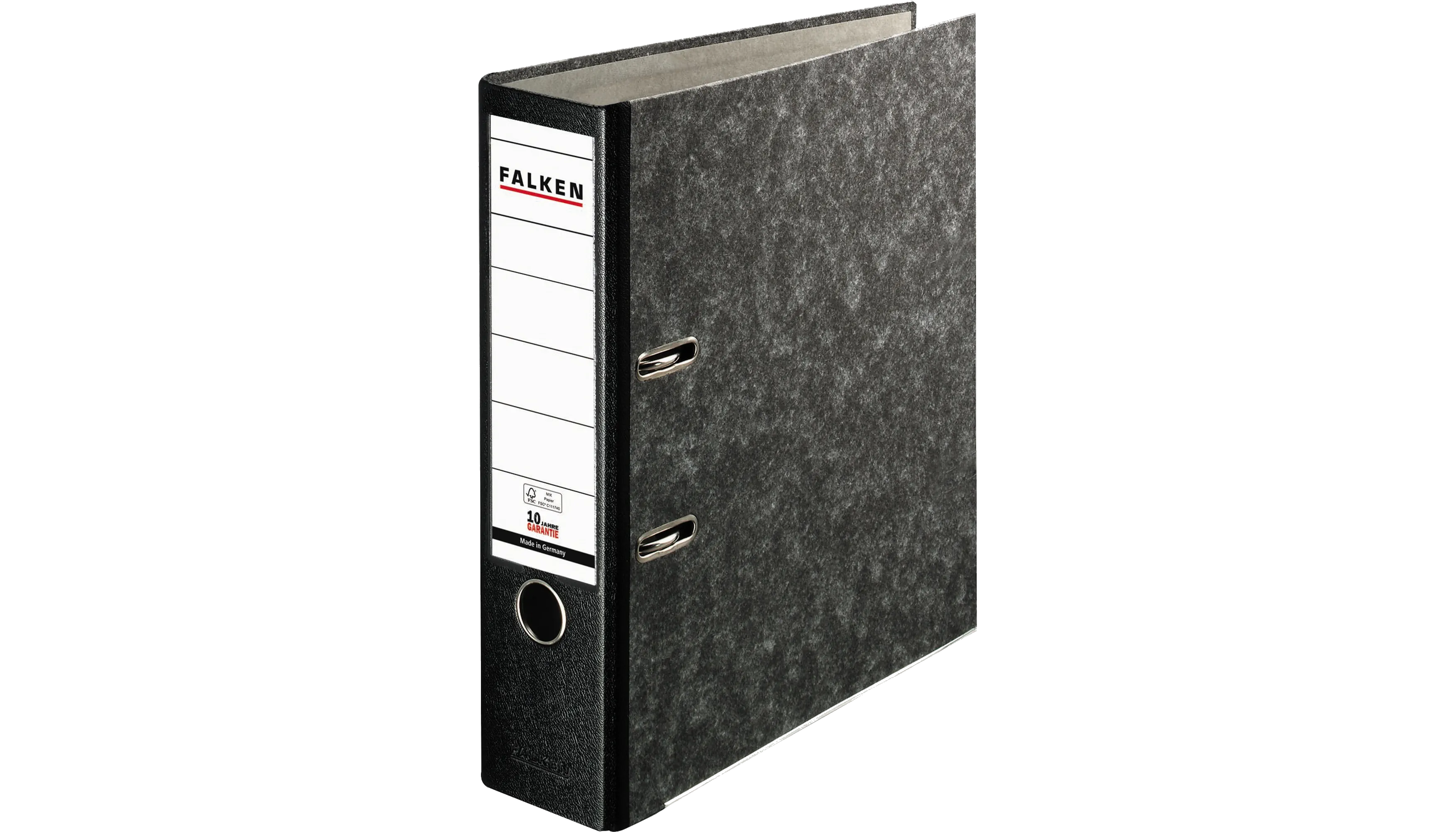 FALKEN Ordner Recycling Plus DIN A4 80 mm wolkenmarmor mit Einsteckrückenschild