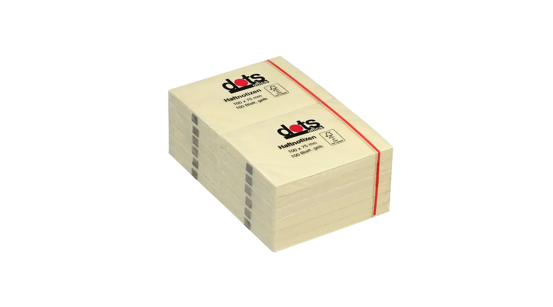 Haftnotizen 100 x 75 mm (B x H) 100 Blatt 12 Stück/Pack hellgelb