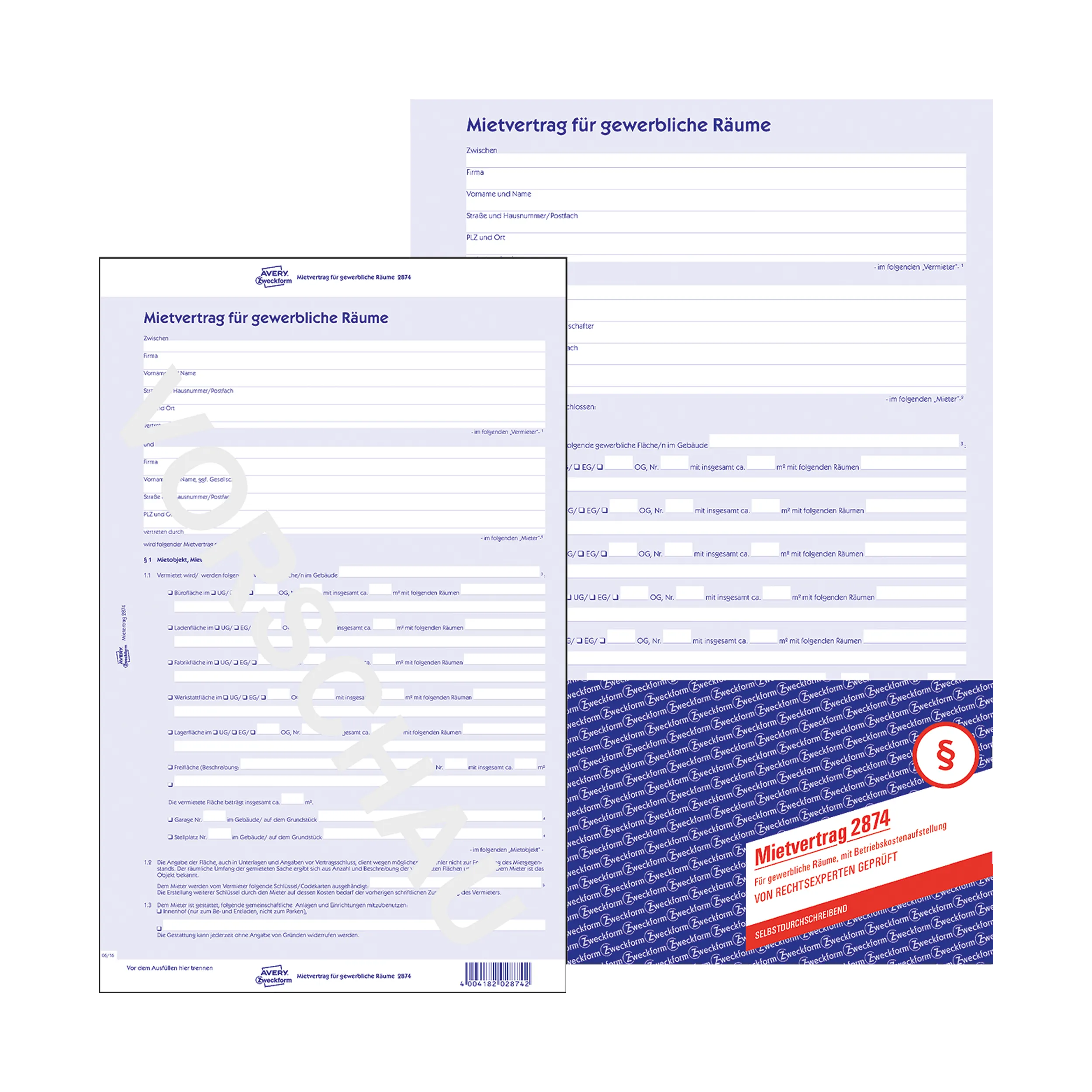 AVERY ZWECKFORM Mietvertrag DIN A4  selbstdurchschreibend 5 Stück/Pack