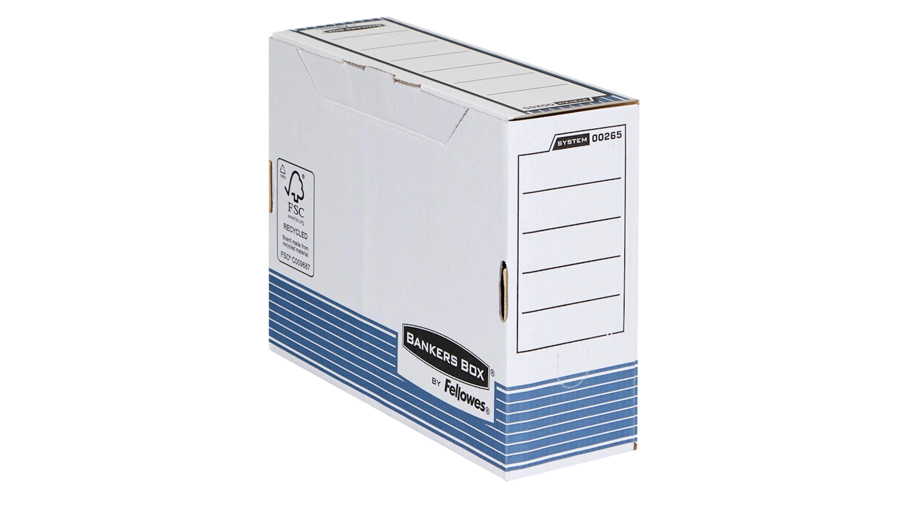 BANKERS BOX® Archivboxen Karton  10,8 x 26,5 x 32,7 cm (B x T x H) 10 Stück/Pack weiß/blau