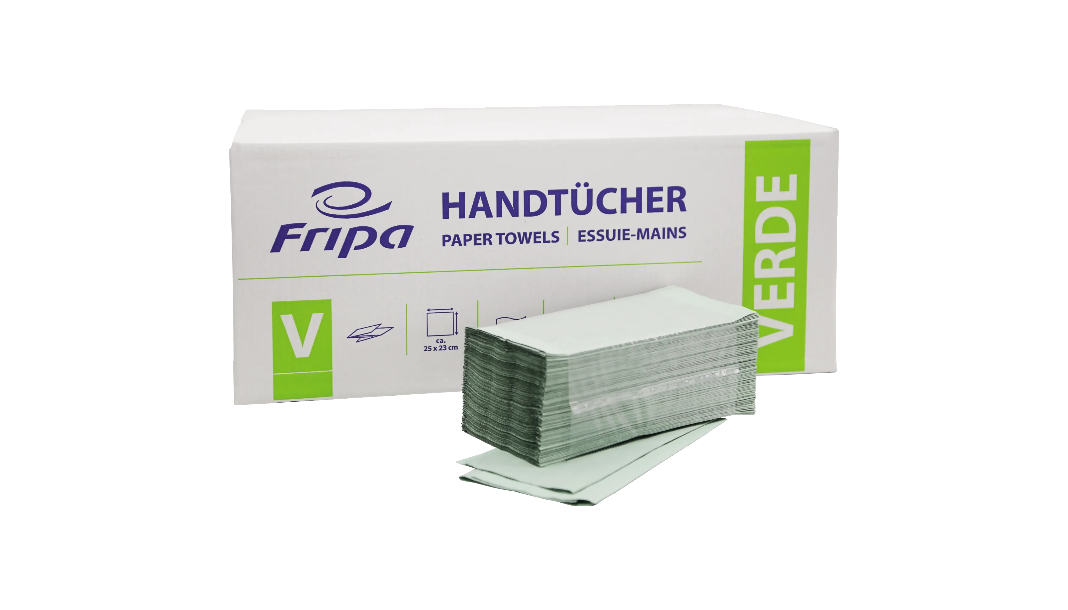 FRIPA Papierhandtücher Verde 1-lagig 25 x 23 cm (B x L)  20 x 250 Blatt/Pack grün