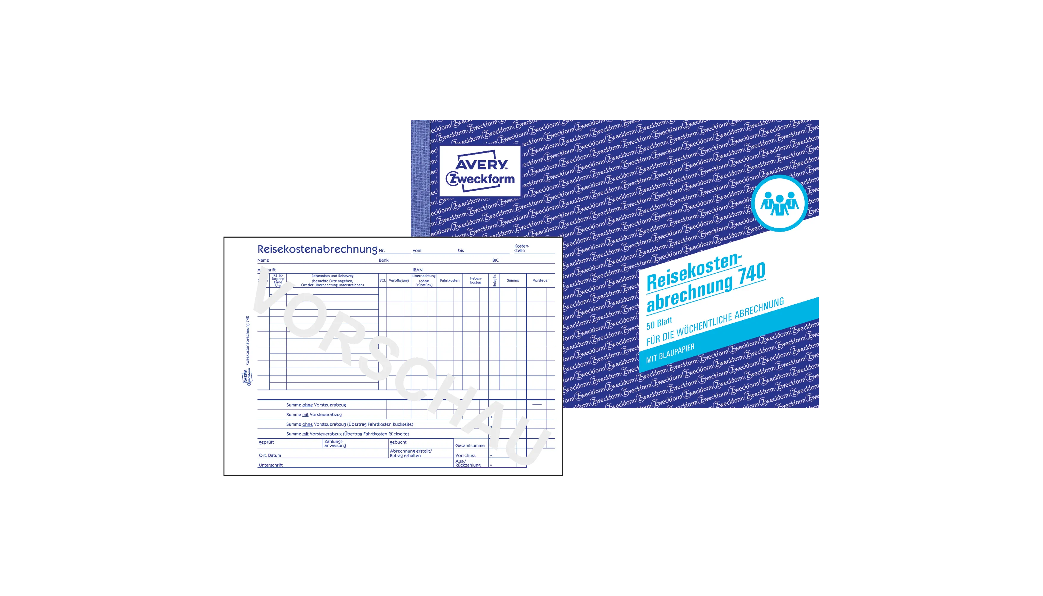 AVERY ZWECKFORM Reisekostenabrechnung DIN A5 quer 50 Blatt