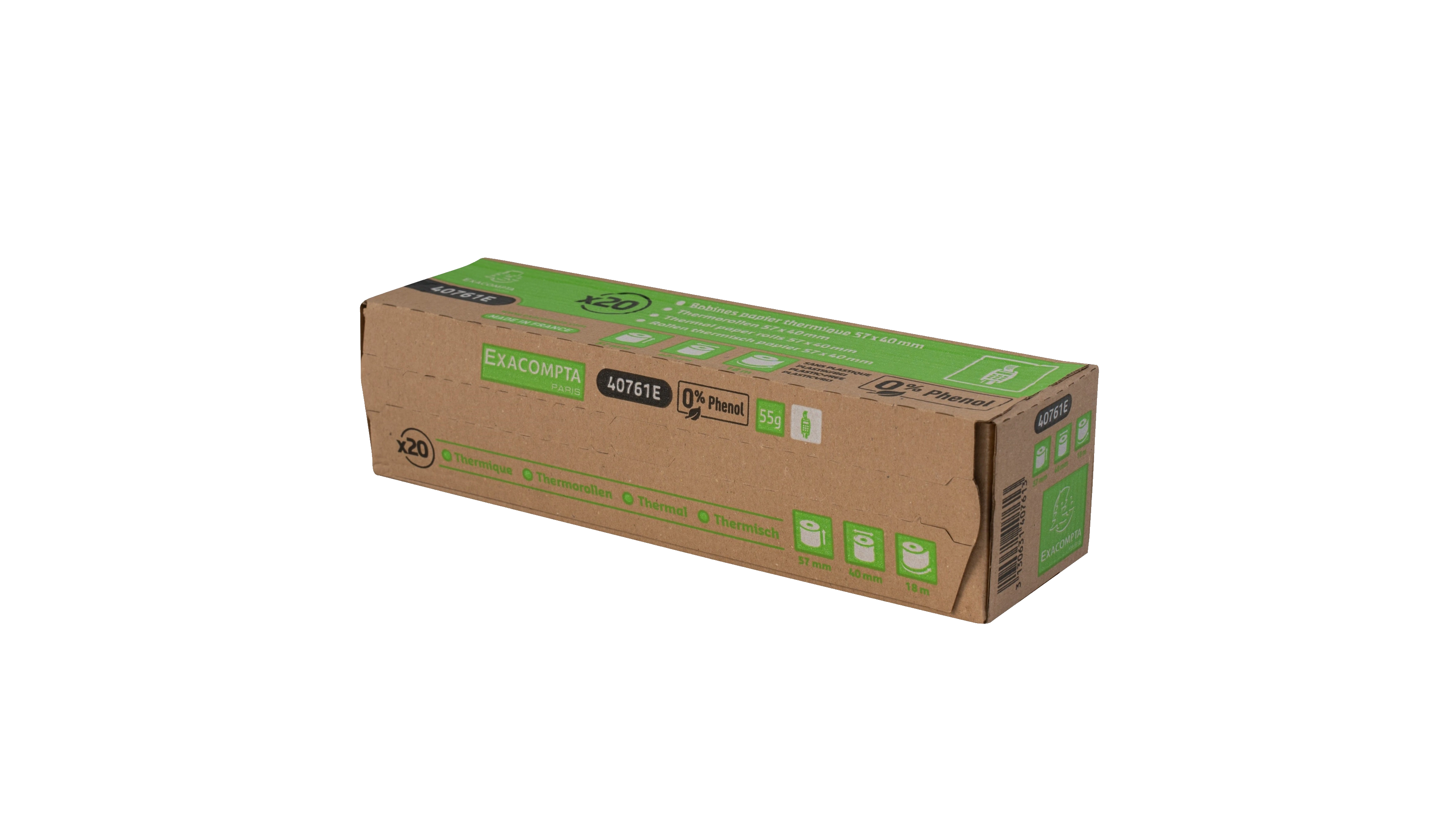 Exacompta Thermokassenrolle 57 mm x 18 m (B x L) VE= 20 Rollen