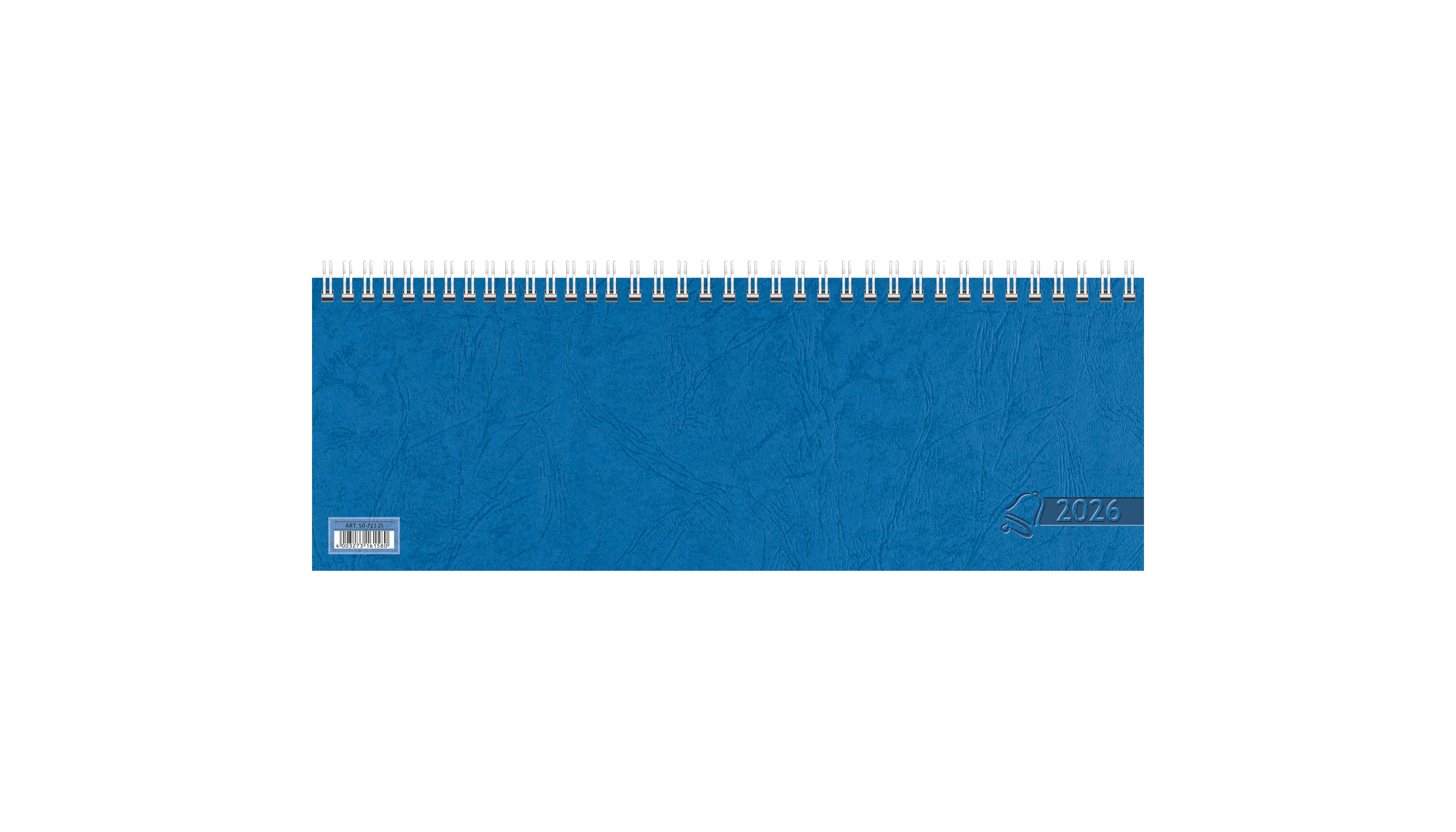 GLOCKEN Schreibtischquerkalender 2026 1 Woche auf 2 Seiten blau