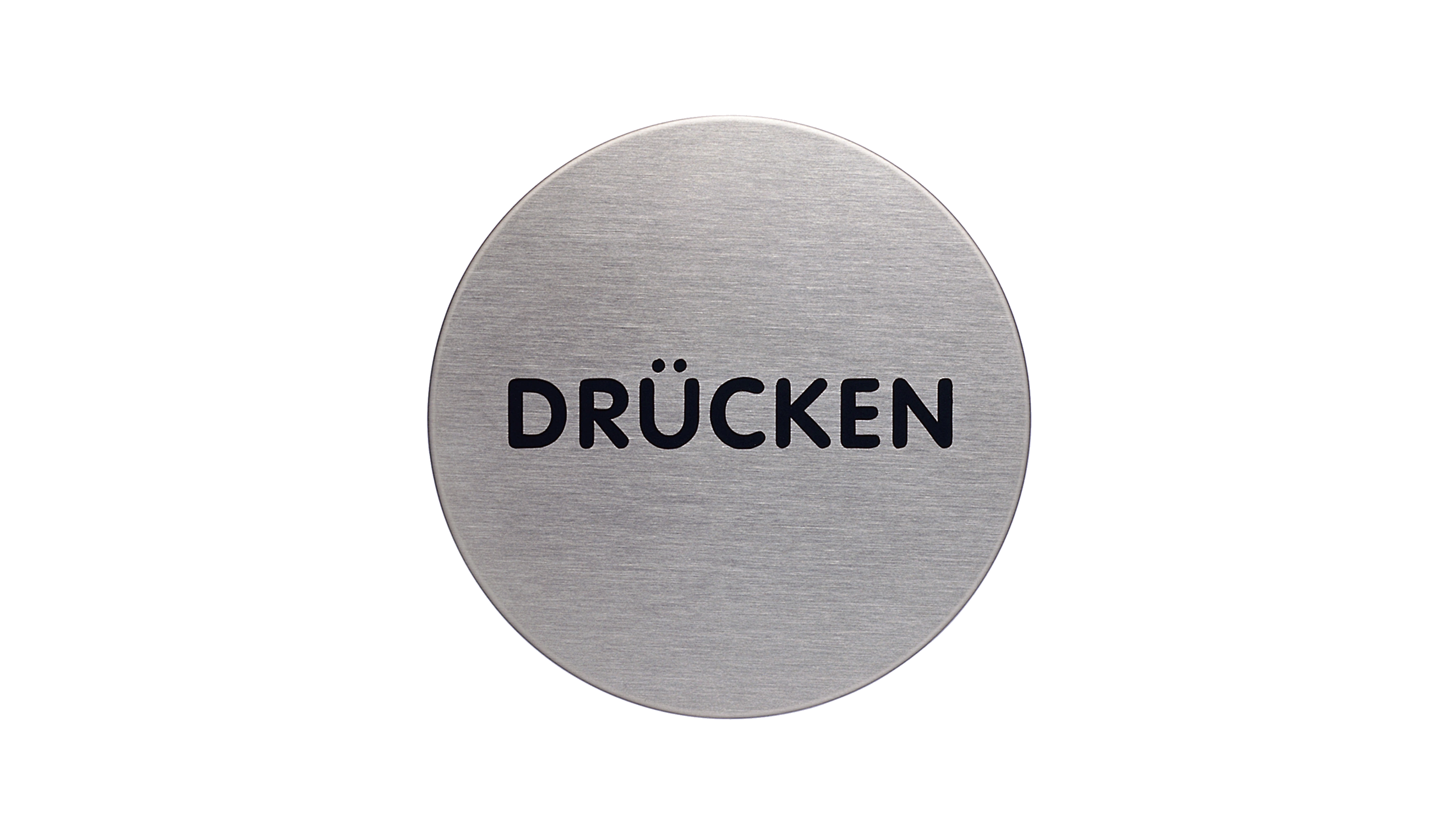 DURABLE Piktogramm Türschild PICTO  "DRÜCKEN" Ø 65 mm silber metallic