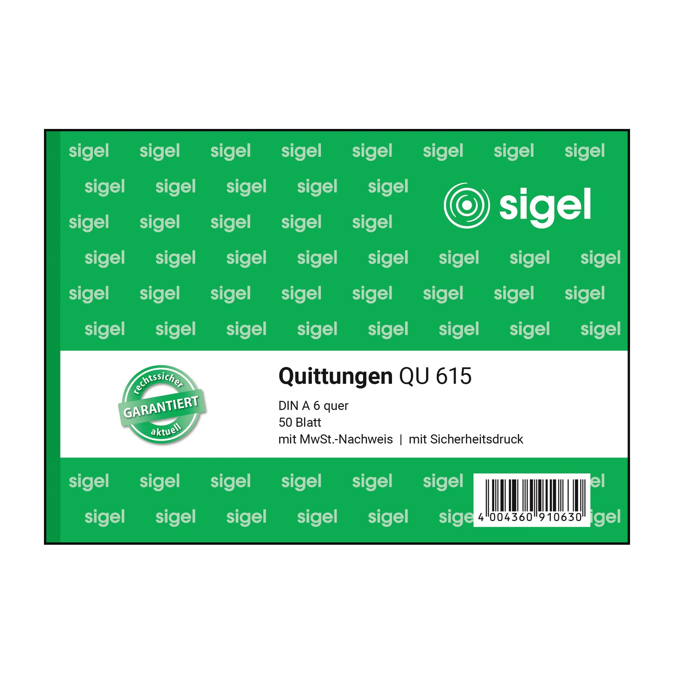SIGEL Quittungsblock DIN A6 quer  50Blatt