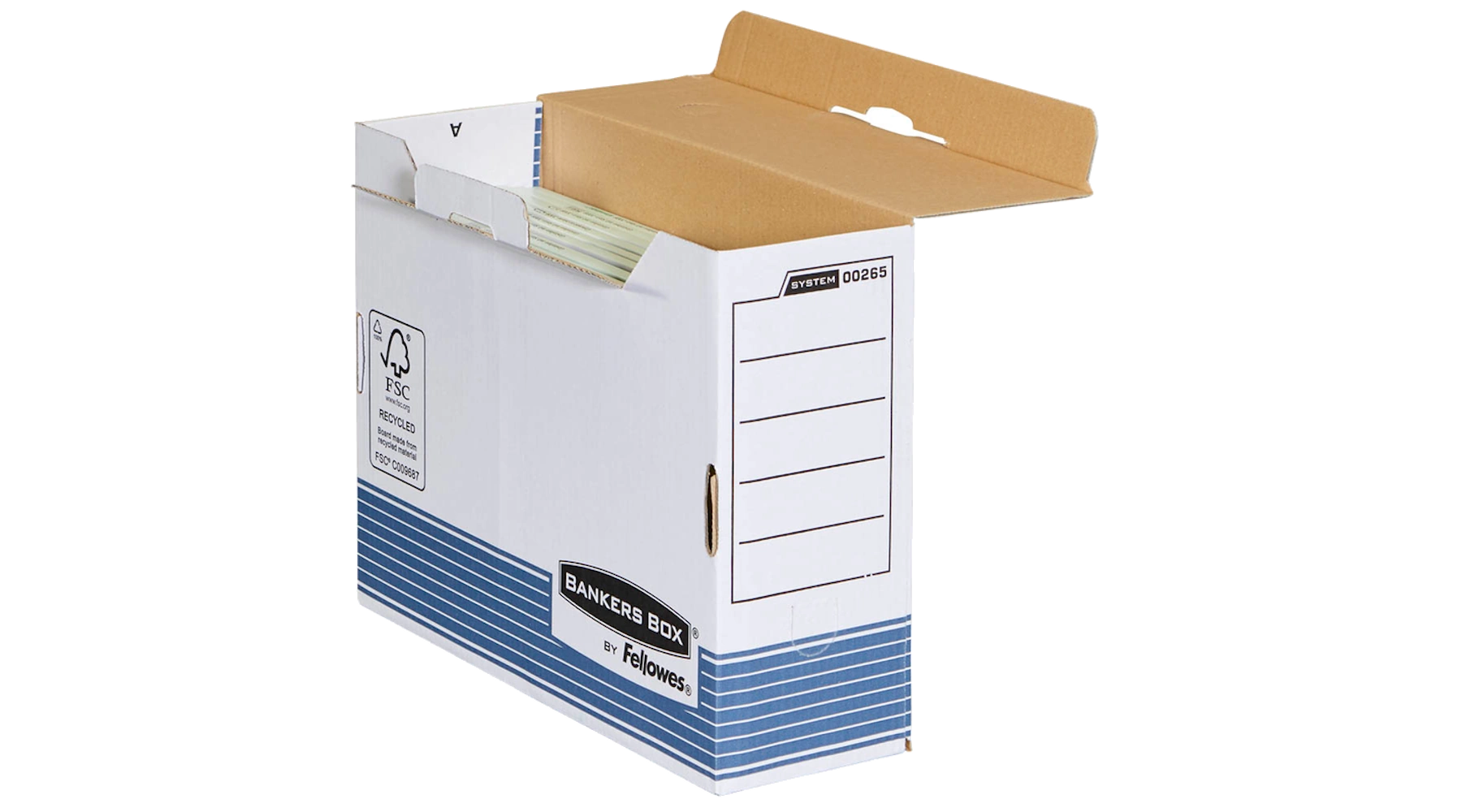 BANKERS BOX® Archivboxen Karton  10,8 x 26,5 x 32,7 cm (B x T x H) 10 Stück/Pack weiß/blau