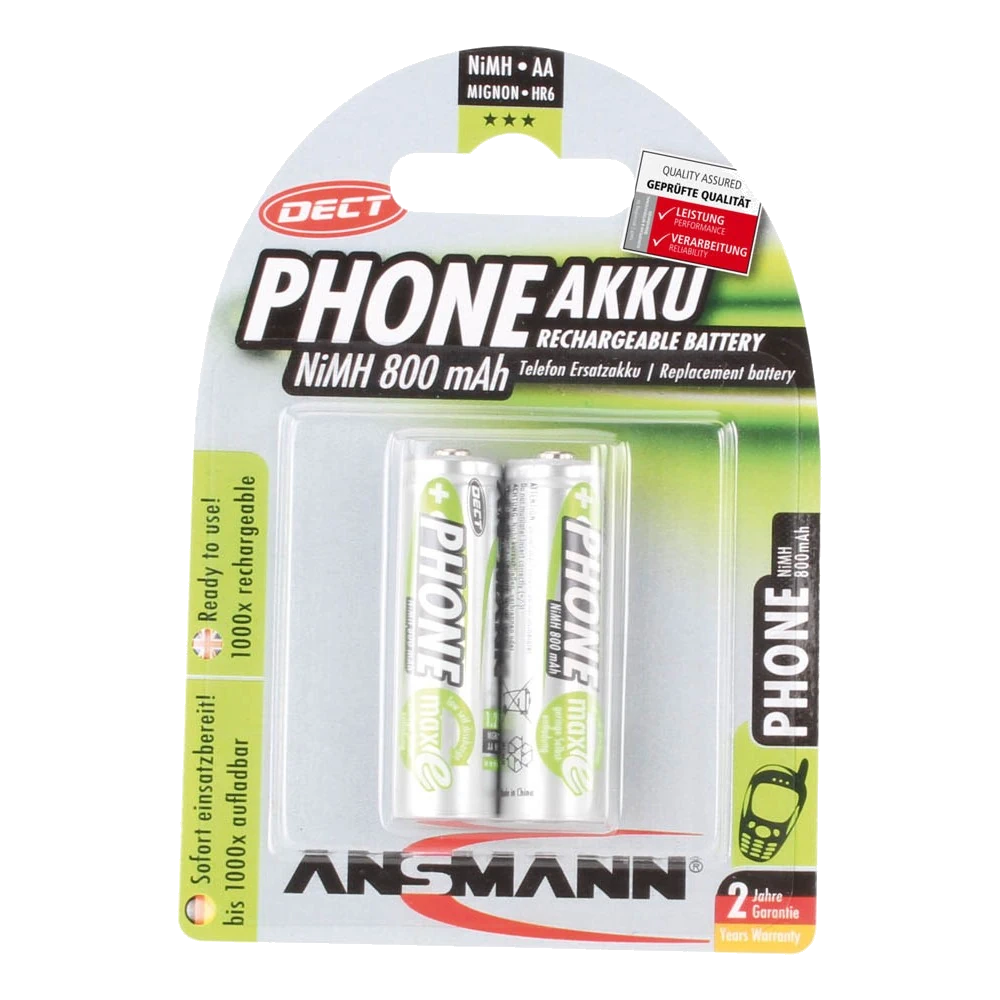 ANSMANN Akkus DECT Mignon AA 800 mAh 2 Stück/Pack