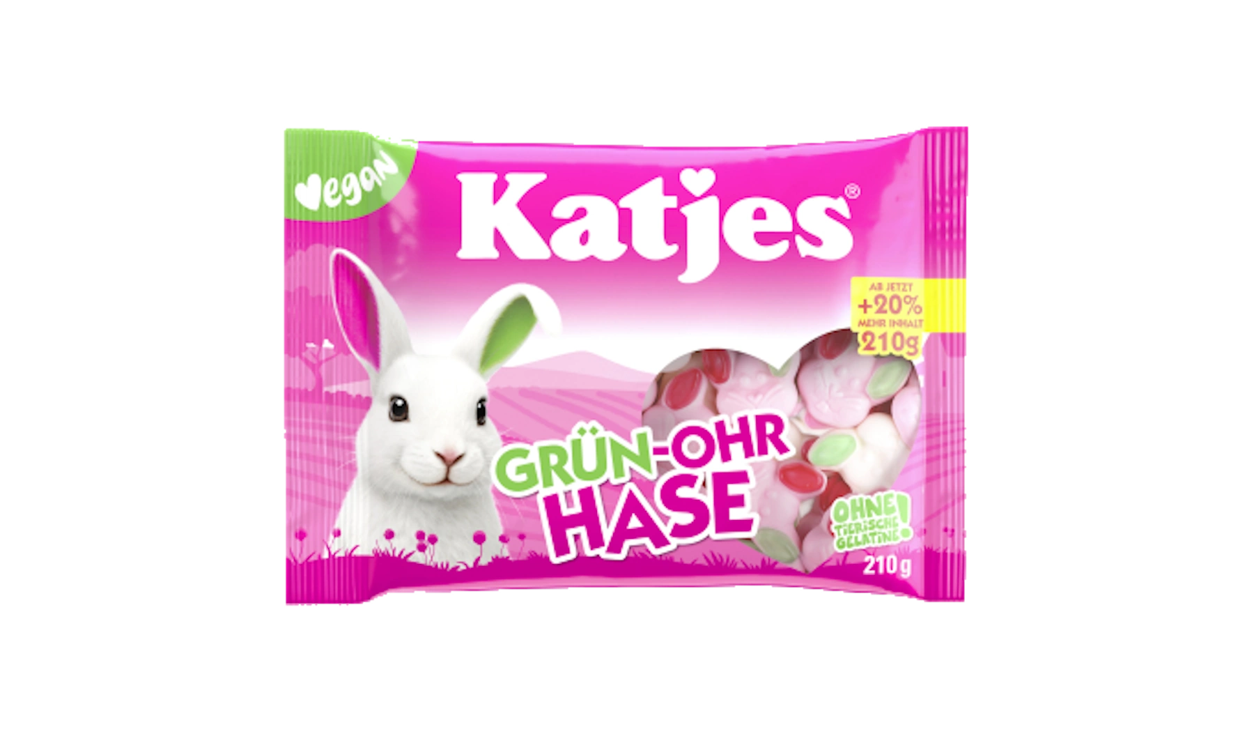KATJES Fruchtgummi Grün-Ohr Hase  210 g/Pack