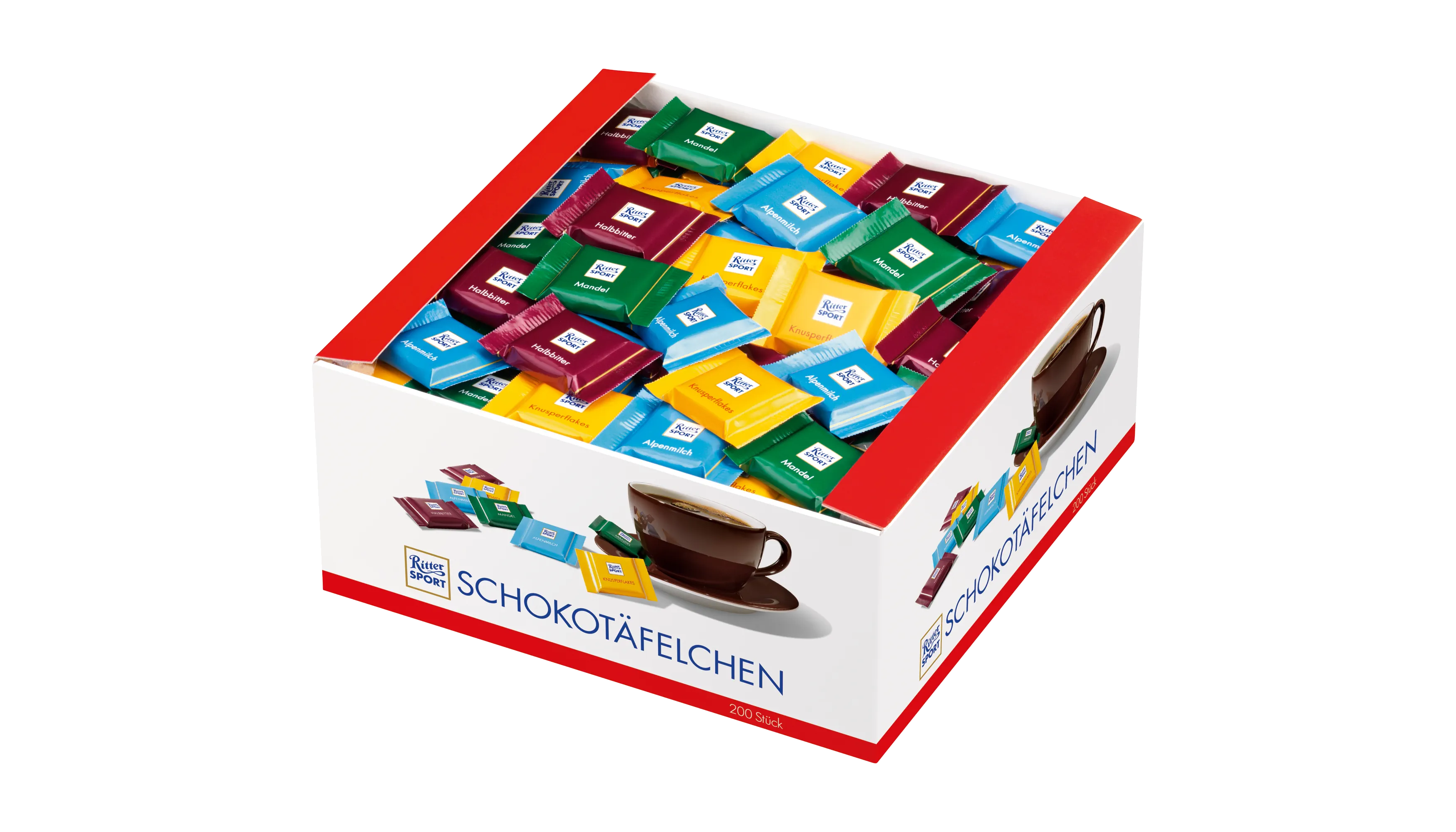 RITTER SPORT Schokolade Quadrettie  200 x 5 g/Pack.