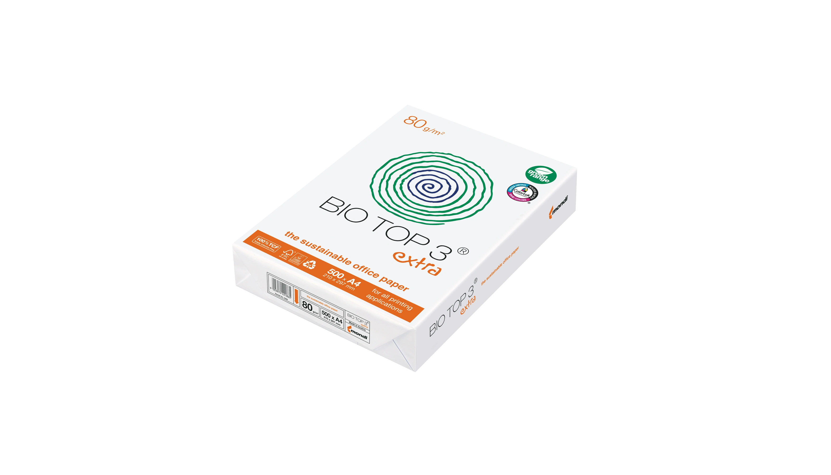 BIOTOP 3 Multifunktionspapier extra DIN A4 80 g/m² 500 Blatt/Pack weiß