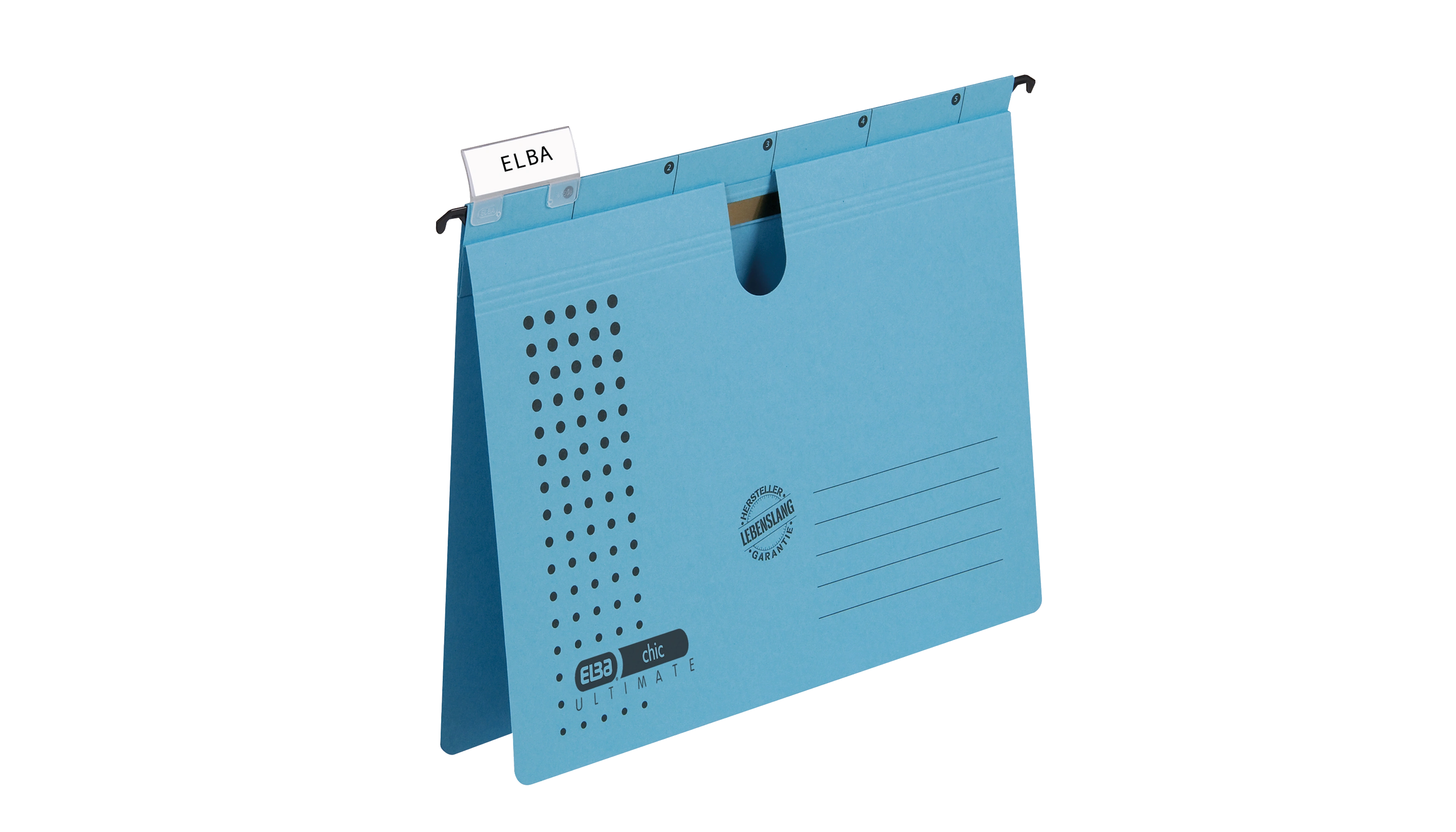 ELBA Hängehefter chic® ULTIMATE® DIN A4 kaufmännische Heftung 5 Stück/Pack blau