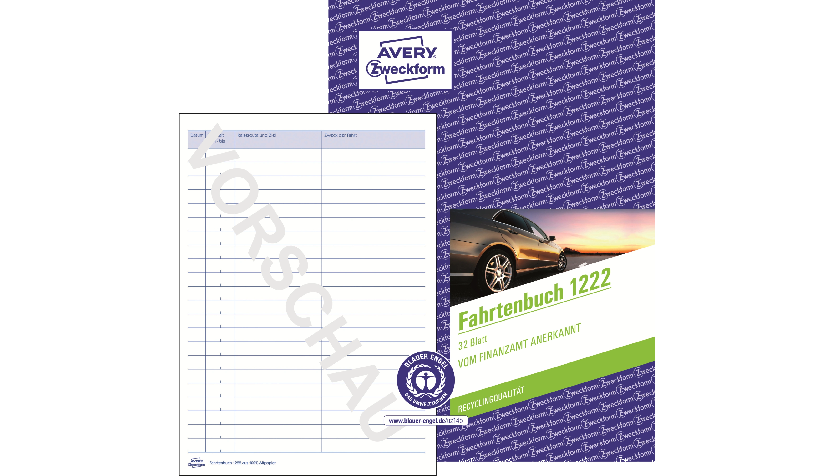 Avery Zweckform Fahrtenbuch DIN A5 32 Blatt