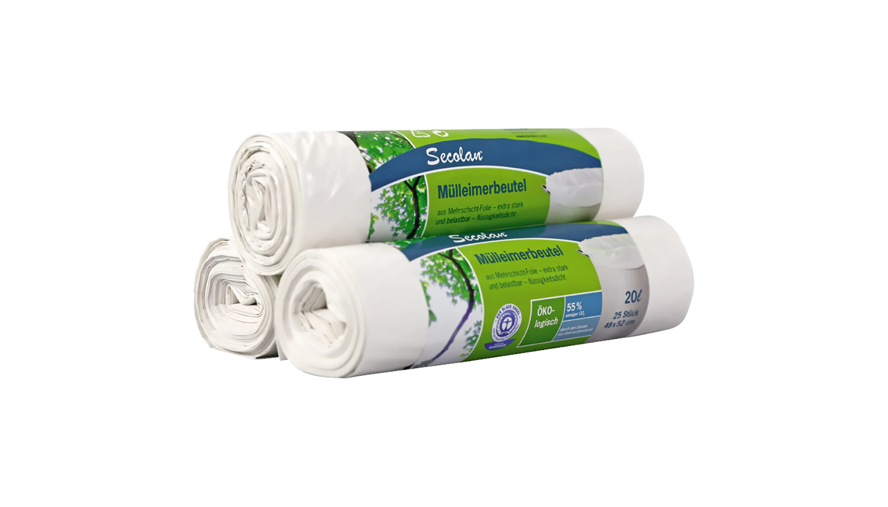 SECOLAN Müllbeutel 20 l weiß 25 St./Pack.