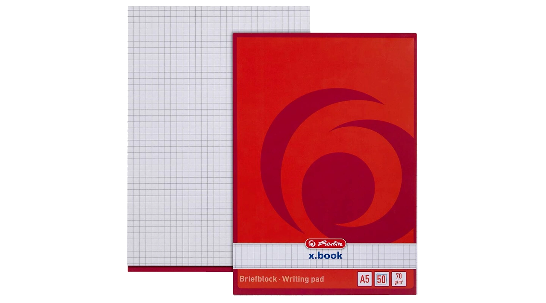 HERLITZ Briefblock x-book DIN A5 kariert 70 g/m² 50 Blatt