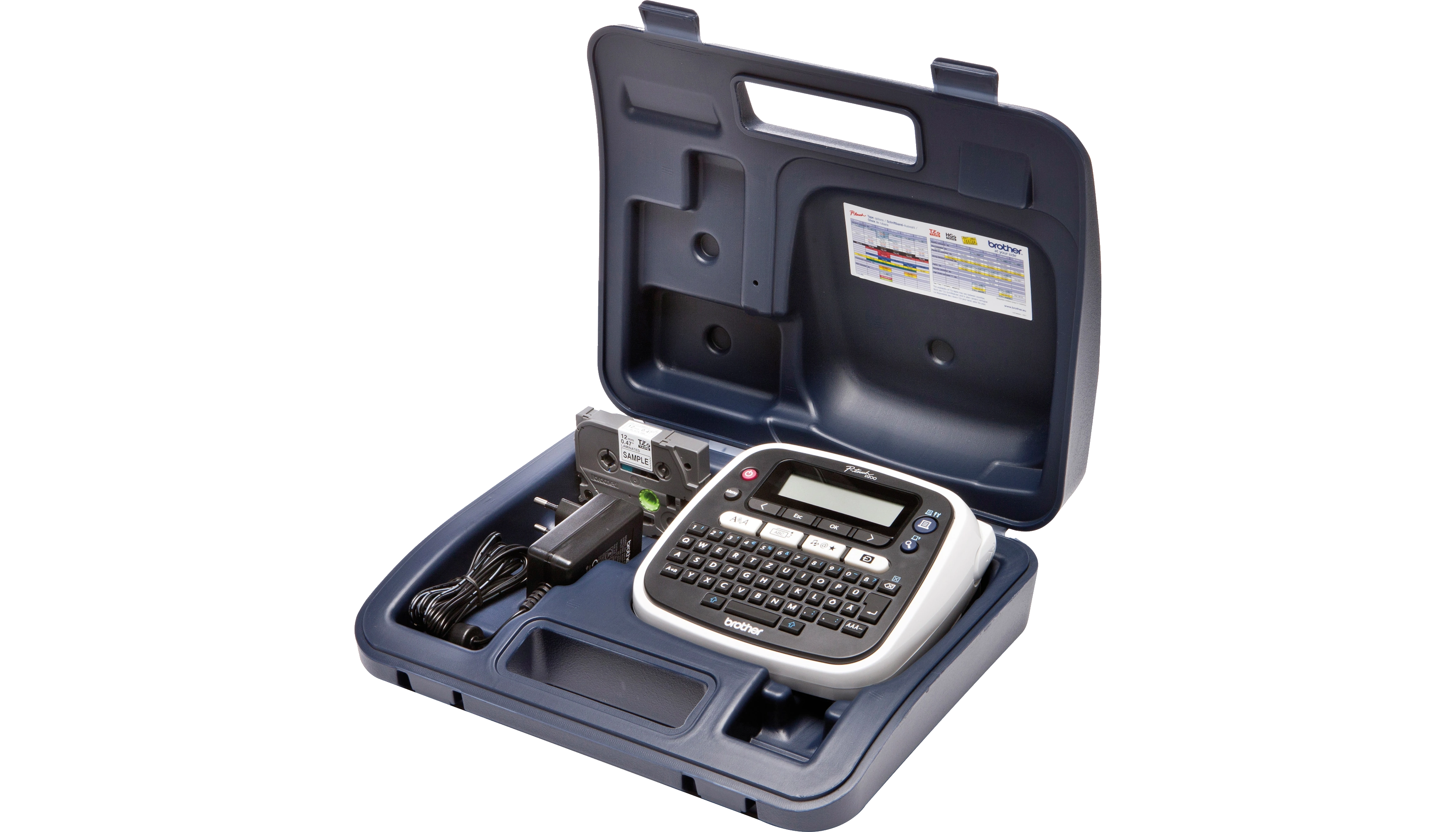 BROTHER Beschriftungsgerät PT-D200BWVP mit QWERTZ-Tastatur schwarz/weiß