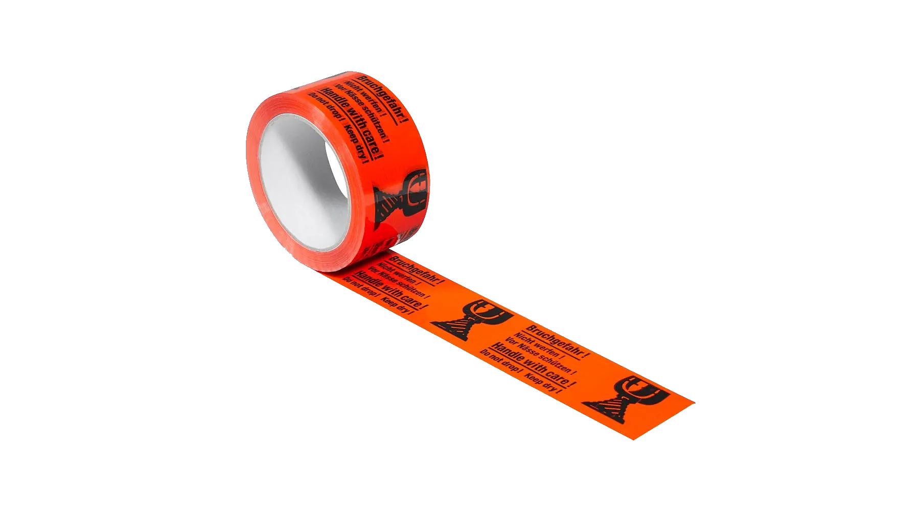 SUPRA Warnklebeband 50,0 mm x 66,0 m Bruchgefahr!  Nicht werfen!  leuchtorange 