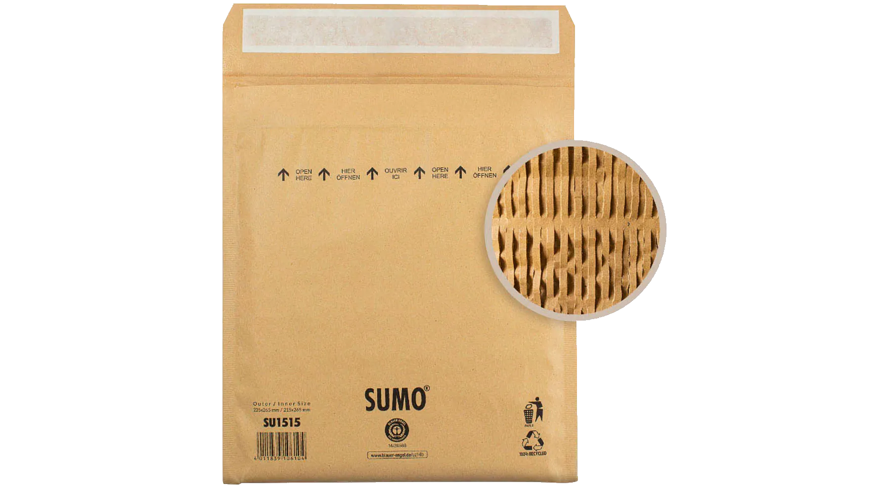 MAILMEDIA Papierpolstertasche SUMO® DIN B5+ 1515 braun 50 Stück/Pack