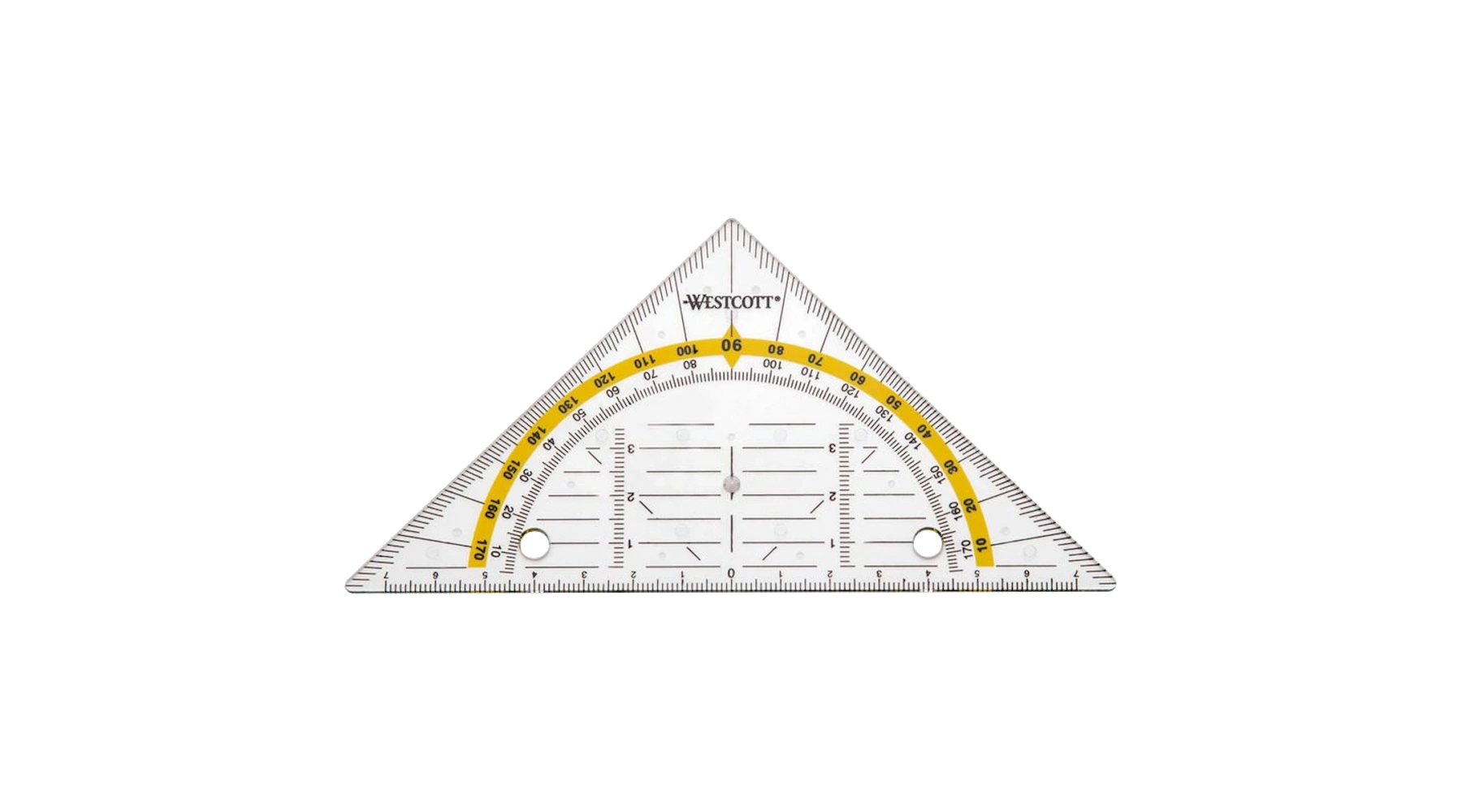 WESTCOTT Geometrie-Dreieck 14 cm  Kunststoff transparent/gelb