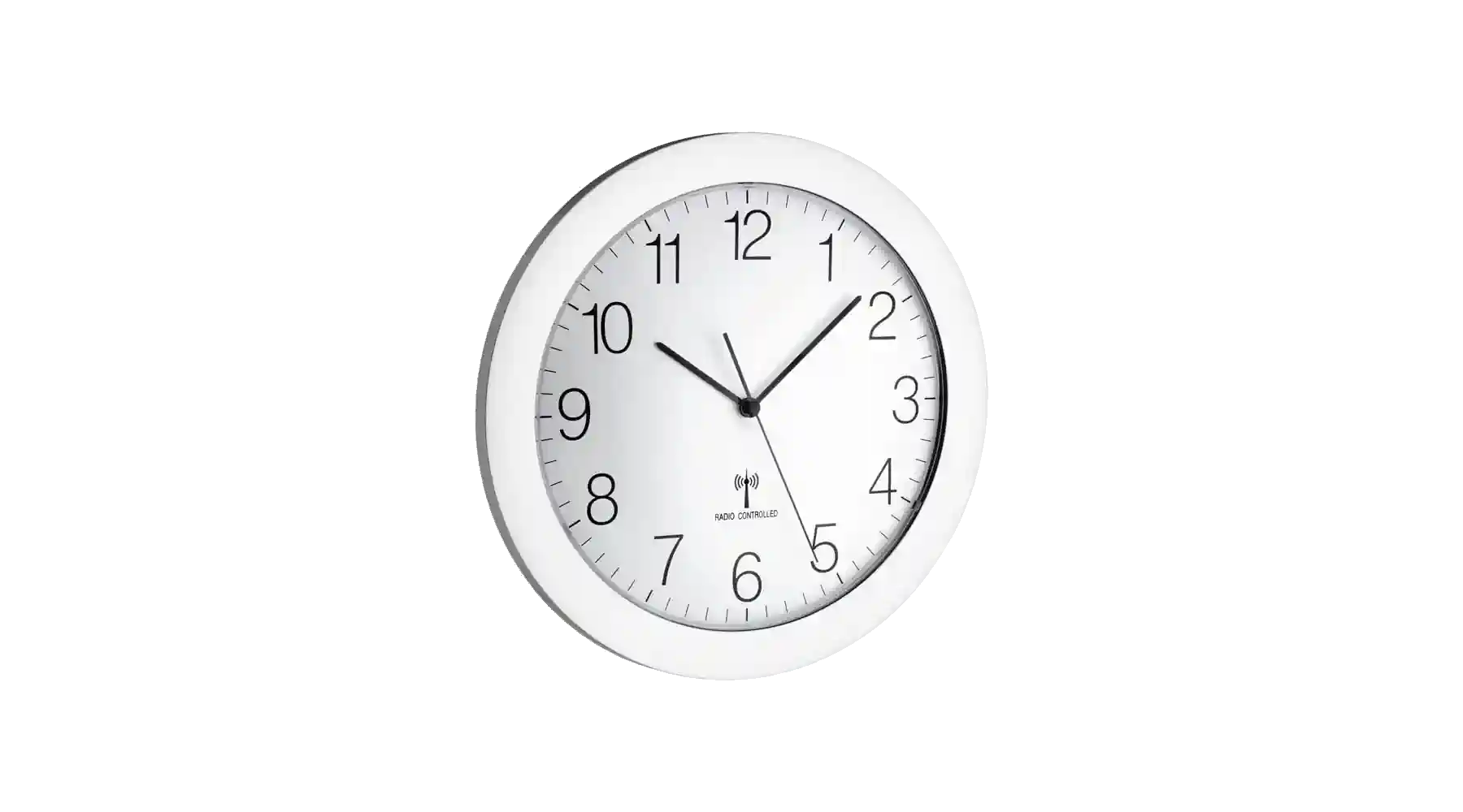 TFA® Funkwanduhr 30,2 cm Kunststoff silber