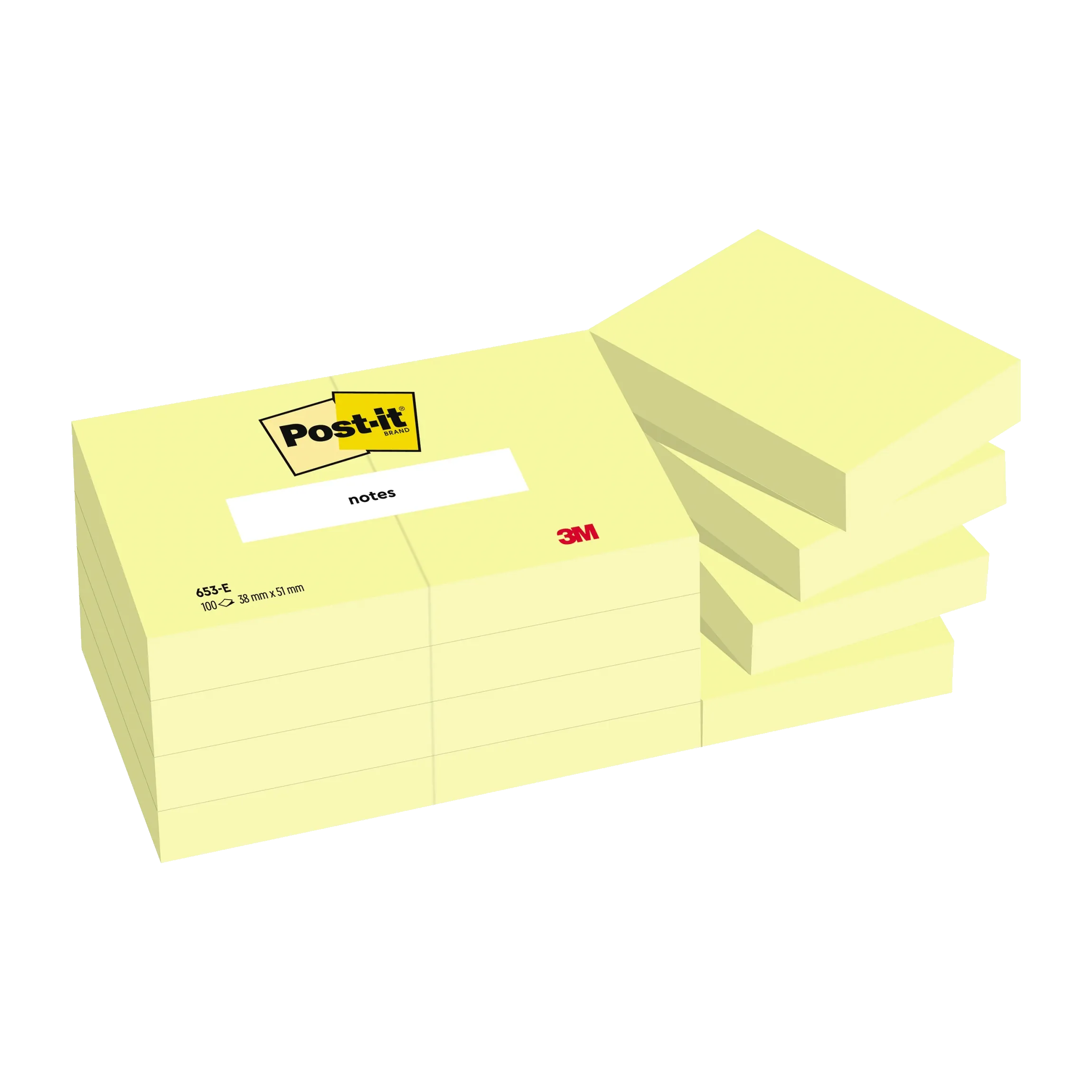 POST-IT Haftnotiz Notes 38 x 51 mm (B x H)  12 Stück/Pack gelb