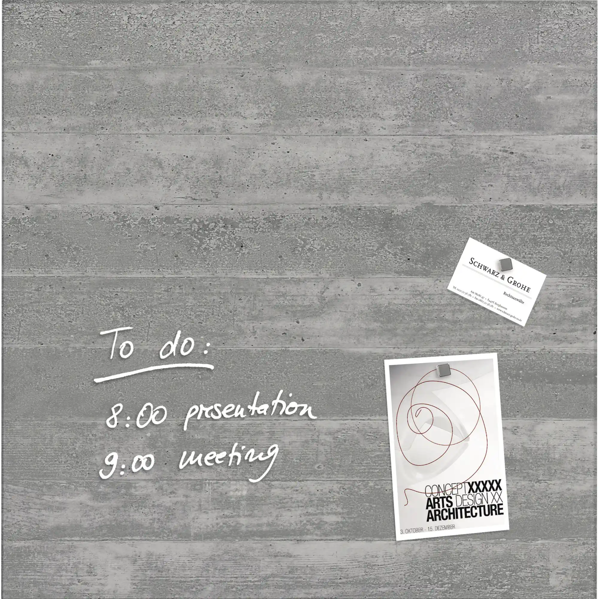 SIGEL Glasboard Artverum 48 x 48 x 1,5 cm  design Sichtbeton