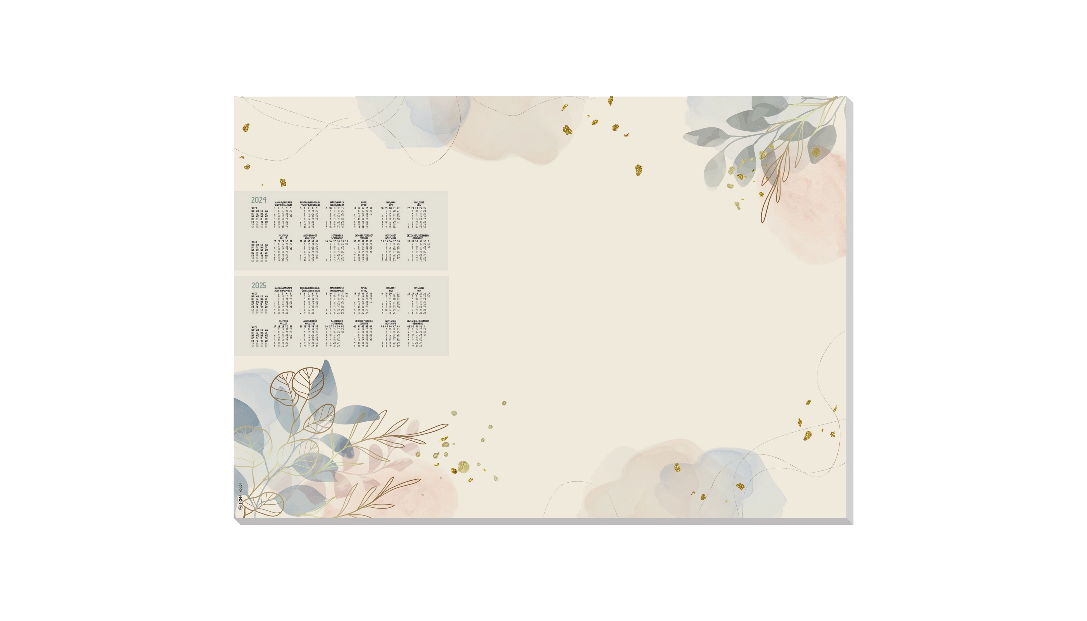 SIGEL Schreibtischunterlage DESIGN mit Kalender 80 g/m² Papier mehrfarbig