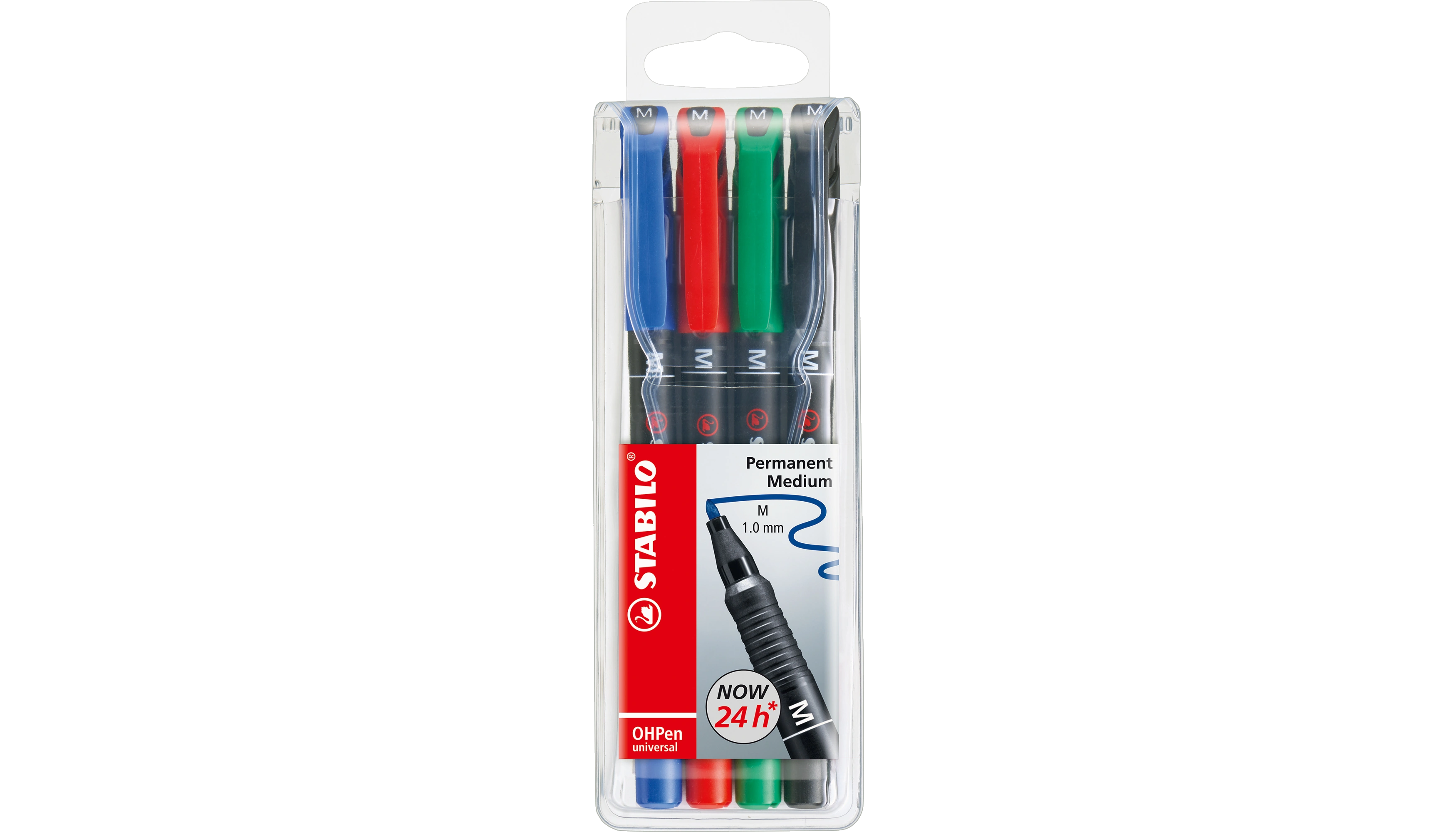 STABILO® Folienstift OHPen universal M 1,0 mm 4 Stück/Pack farbig sortiert