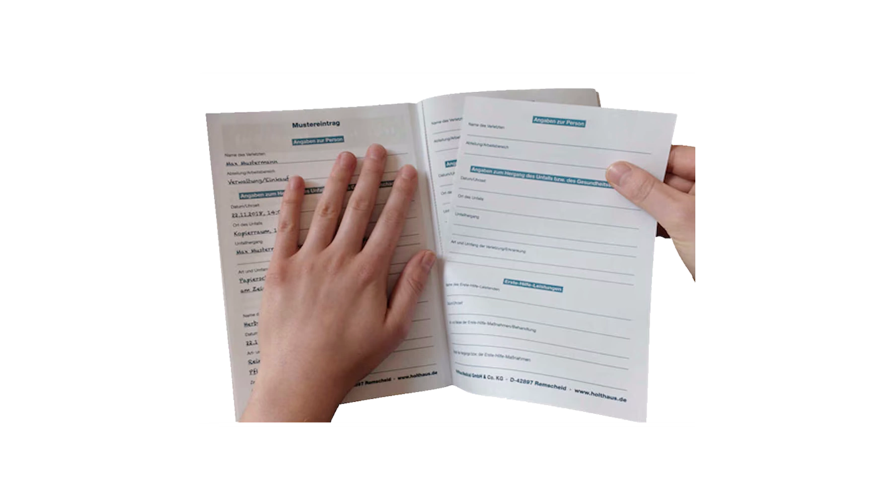 HOLTHAUS MEDICAL Erste-Hilfe-Verbandbuch DIN A5 50 Blatt