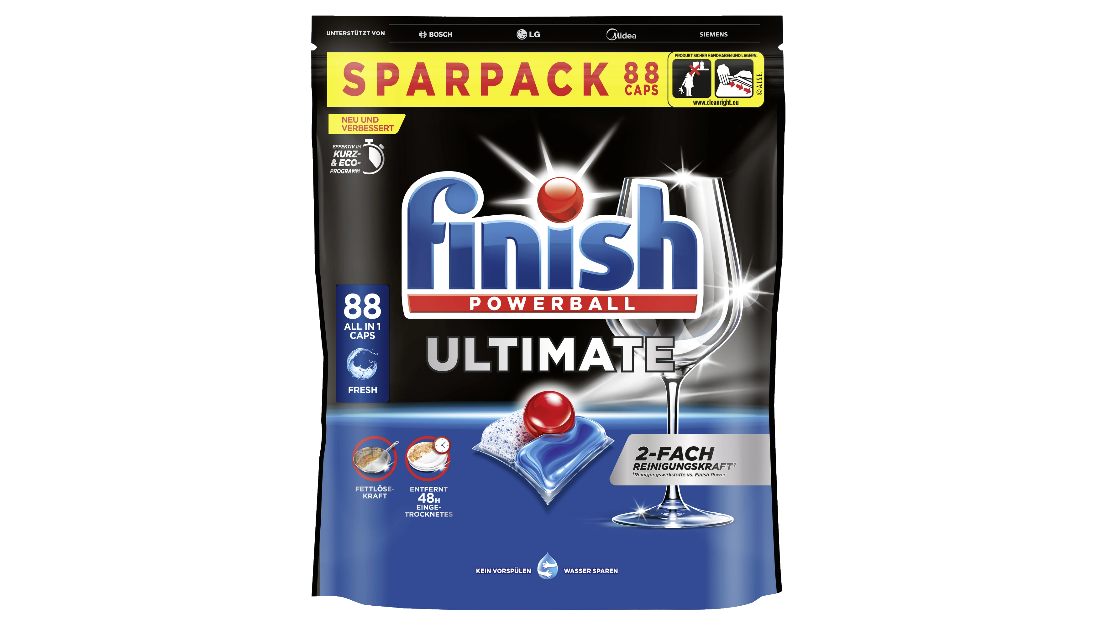 FINISH Spülmaschinentabs POWERBALL ULTIMATE Fresh 88 Stück/Pack