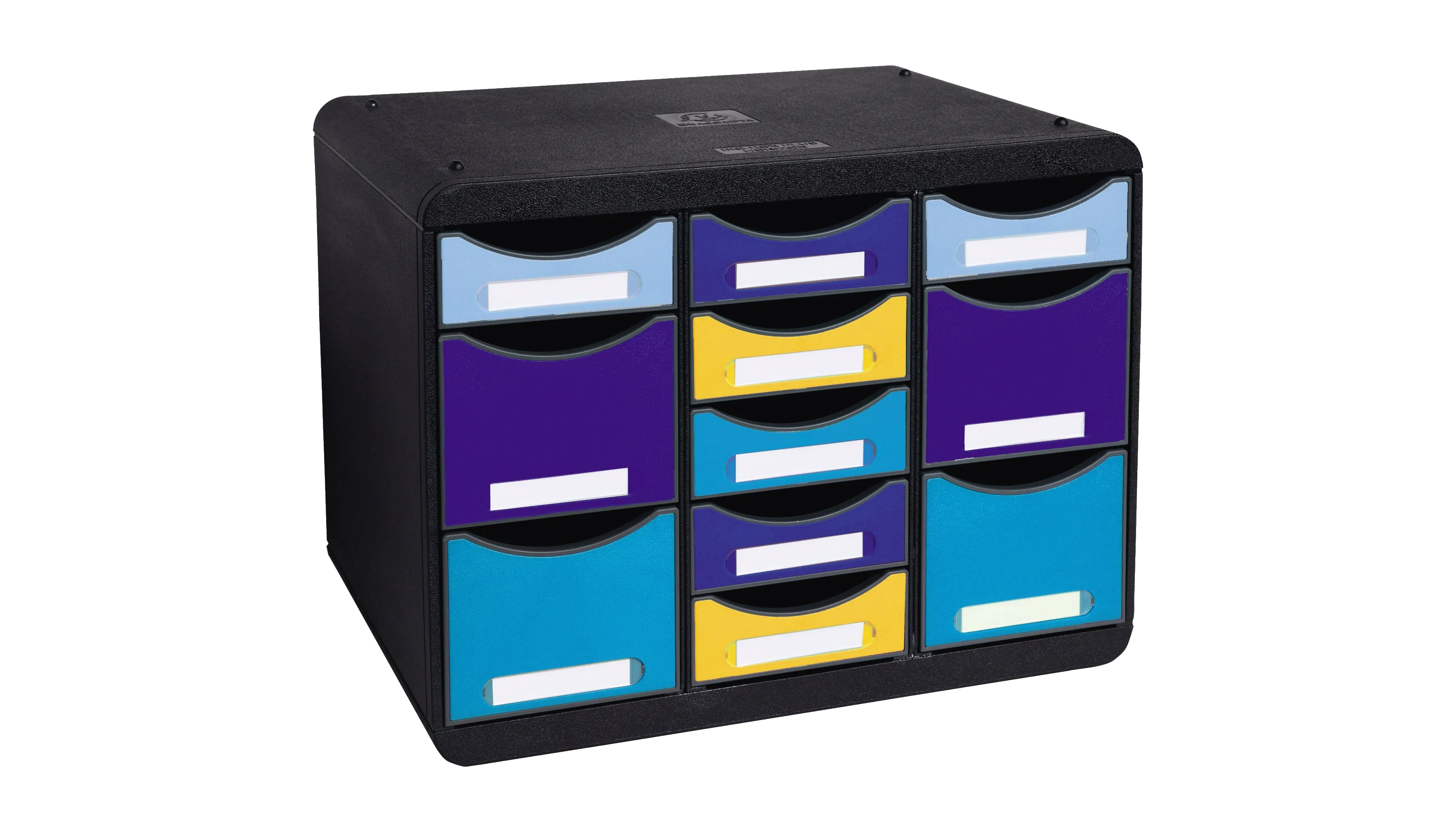 EXACOMPTA Schubladenbox STORE-BOX Multi Bee Blue 35,5 x 27,1 x 27 cm (B x H x T) 11 Schubladen mehrfarbig