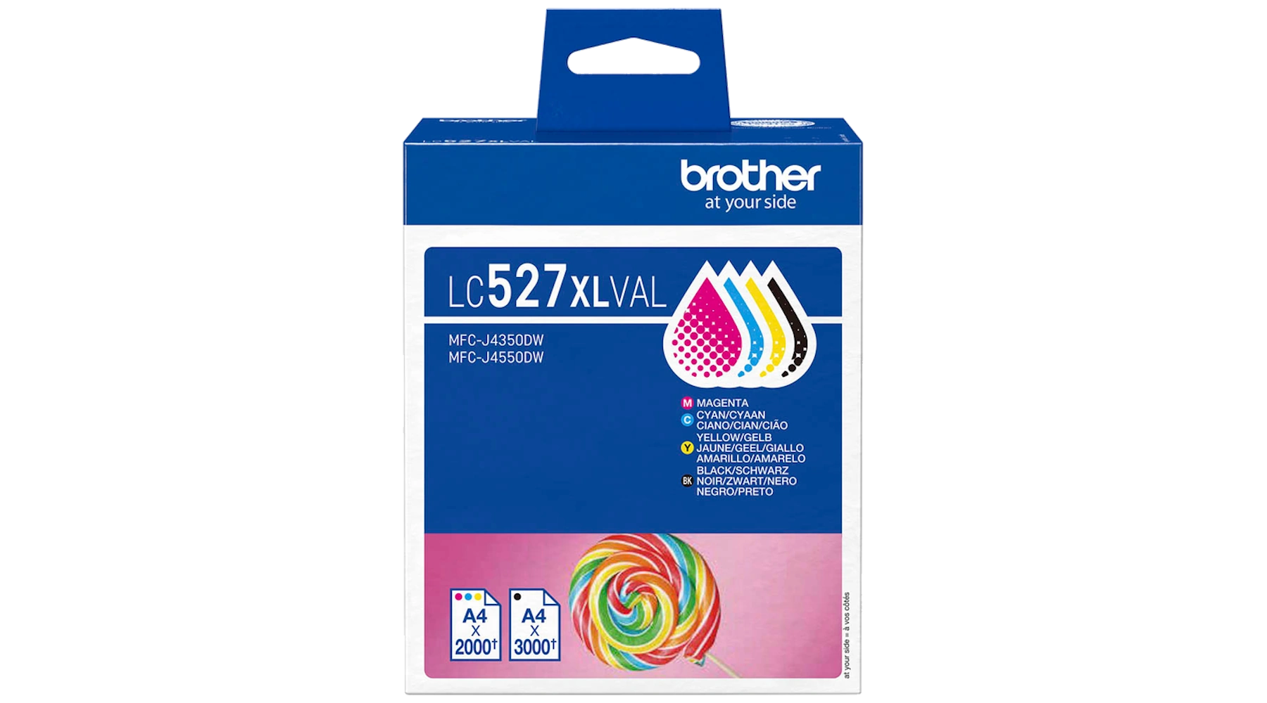 BROTHER Tintenpatrone LC527XLV  1 x 3.000 und 3 x 2.000 Seiten 4 Stück/Pack